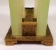 Antique Vtg Chinese Jade Stone Etched Brass Footed Matchbox Holder Stand Boxes photo 6