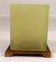 Antique Vtg Chinese Jade Stone Etched Brass Footed Matchbox Holder Stand Boxes photo 7