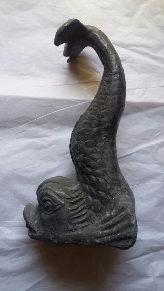 Antique Architectural Salvage Dolphin Fish Water Fountain Wall Spout Large Heavy photo