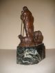 Antique Paul Schmidt - Felling German (1835 - 1920) Bronze Sculpture Shepherd Sheep Metalware photo 2