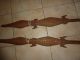 Vintage African Folkart 149cm High Crocodile Handle &ornate Deco Paddles Other African Antiques photo 9