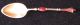 Antique White Bead Red Enamel Demitasse Spoon.  930s Sterling Silver Gilt Spoon Flatware & Silverware photo 2