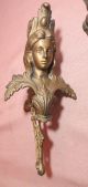 2 Antique Ornate Figural Gilt Brass Wall Sconce Lamp Part Hook Hanger Chandeliers, Fixtures, Sconces photo 1