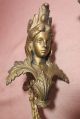 2 Antique Ornate Figural Gilt Brass Wall Sconce Lamp Part Hook Hanger Chandeliers, Fixtures, Sconces photo 2