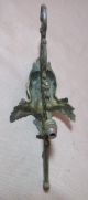 2 Antique Ornate Figural Gilt Brass Wall Sconce Lamp Part Hook Hanger Chandeliers, Fixtures, Sconces photo 6