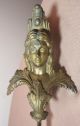 2 Antique Ornate Figural Gilt Brass Wall Sconce Lamp Part Hook Hanger Chandeliers, Fixtures, Sconces photo 8