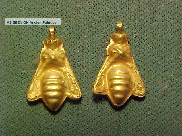 Roman/sassanian Solid Gold Bee Amulet Circa 200 - 400 Ad. Other Antiquities photo