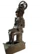 African Tribal Antique Benin Cast Bronze King Oba Figure Sculptures & Statues photo 2