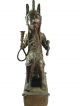 African Tribal Antique Benin Cast Bronze King Oba Figure Sculptures & Statues photo 3