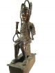 African Tribal Antique Benin Cast Bronze King Oba Figure Sculptures & Statues photo 5