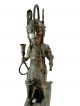 African Tribal Antique Benin Cast Bronze King Oba Figure Sculptures & Statues photo 6