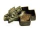 African Tribal Rare Antique Ashanti Cast Bronze Gold Sand Box - Double Crocodile Sculptures & Statues photo 3