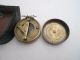 Brass Pocket Sundial Compass W/ Lid Antique Finish Nautical Maritime W/pouch Compasses photo 1