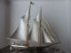 Large Signed Japanese 2masted Sterling Silver Takehiko Boat Ship Japan 200 Grams Other Antique Sterling Silver photo 3