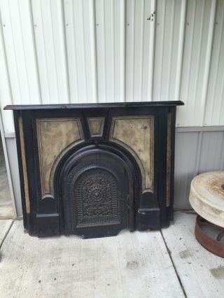 Vintage Cast Iron Fireplace Surround With Cover photo