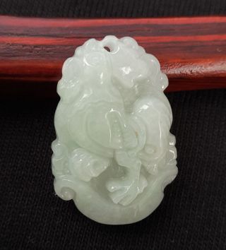 Chinese Handmade Natural Glass Jade Twelve Zodiac Chicken Pendant Dz015 photo