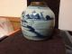 Antique 18th Century Chinese Export Canton Blue And White Pottery Ginger Jar Jars photo 1