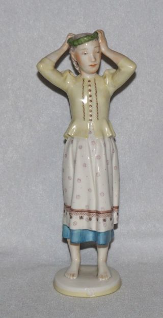 Nymphenburg Bustelli Porcelain Figure,  Barefoot Girl/pigails,  Germany,  849 photo