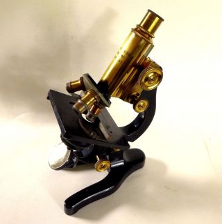 1929 E.  Leitz Wetzlar Brass Microscope W/matched Case,  Mechanical Stage photo