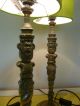 An Unusual Old Brass Gothic Grotesque Demon Style Table Or Bedside Lamps Chandeliers, Fixtures, Sconces photo 2