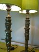 An Unusual Old Brass Gothic Grotesque Demon Style Table Or Bedside Lamps Chandeliers, Fixtures, Sconces photo 3