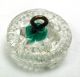 Antique Radiant Glass Button Fancy Mold W/ Teal Color - 9/16 