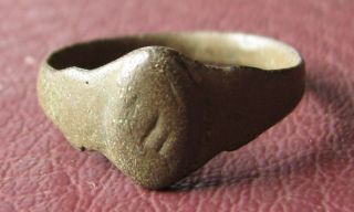 Antique Bronze Ring 19th To Early 20th Century Sz: 4 1/4 Us 15mm 11446 photo