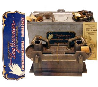 Antique Day Oil Burner Kerosene Conversion Kit For Wood Burning Cook Stove Range photo
