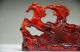 Delicate Chinese Amber Hand Carved Lifelike 3 Horse Statue Figurines & Statues photo 3