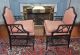 Pair Faux Bamboo Fire Side Lounge Or Club Armchairs Vintage Hollywood Regency 1800-1899 photo 3