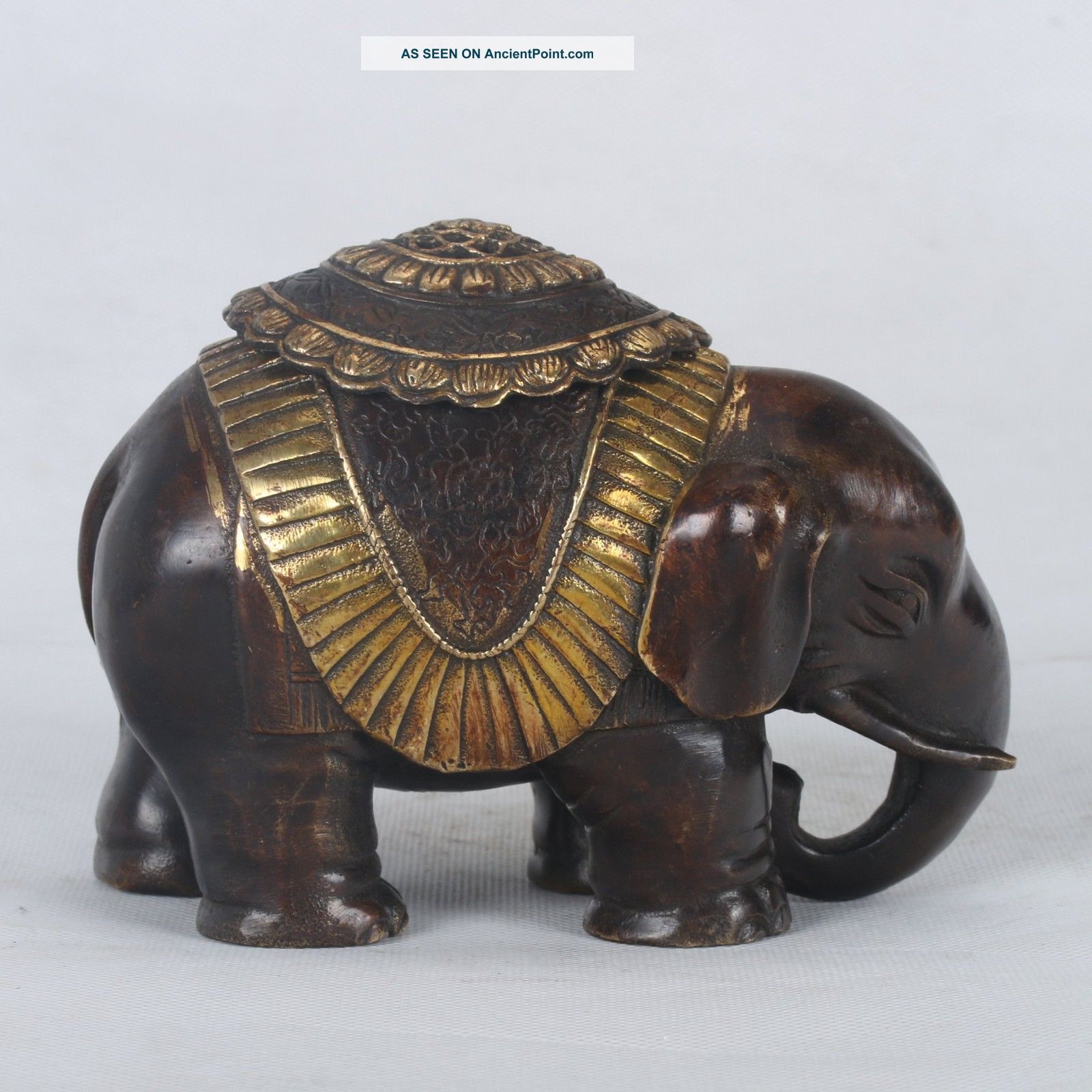 Old Copper Handwork Elephant Statue Incense Burners & Qian Long Mark Ht026 Figurines & Statues photo