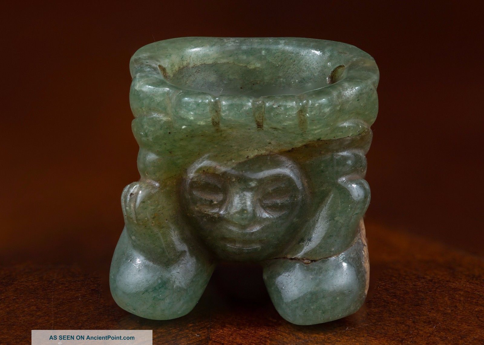 Mayan Jade Stone Amulet Pendant - Antique Pre Columbian Statue - Olmec The Americas photo