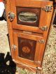 Rare Victorian Oak Heavily Carved Antique Parlor Icebox Lion ' S Faces Rope Twist Ice Boxes photo 3