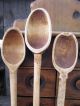 3 Large Antique Wooden Stirring Spoons Surface Primitives photo 1