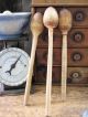 3 Large Antique Wooden Stirring Spoons Surface Primitives photo 2
