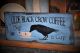 Large Primitive Blue Olde Black Crow Coffee Wood Sign Country Folk Art Decor Primitives photo 3