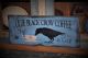 Large Primitive Blue Olde Black Crow Coffee Wood Sign Country Folk Art Decor Primitives photo 5