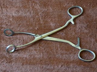 Antique Anesthesia Tongue Forceps For Intubation Procedure Ww2 Period photo