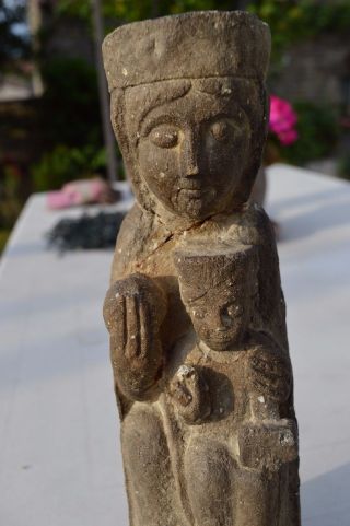 Stone Carving Medieval Style Madonna And Child photo