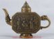 Old Brass Handwork Carved Teapot,  (aristocratic Life Scene Pattern) Qianlong Mark Teapots photo 2