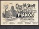 Chas.  M.  Stieff Piano Baltimore Factory View Music Store Advertising Trade Card Keyboard photo 1
