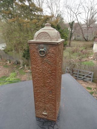 Antique William Morris Style Hammered Arts & Crafts Fireplace Match Safe photo
