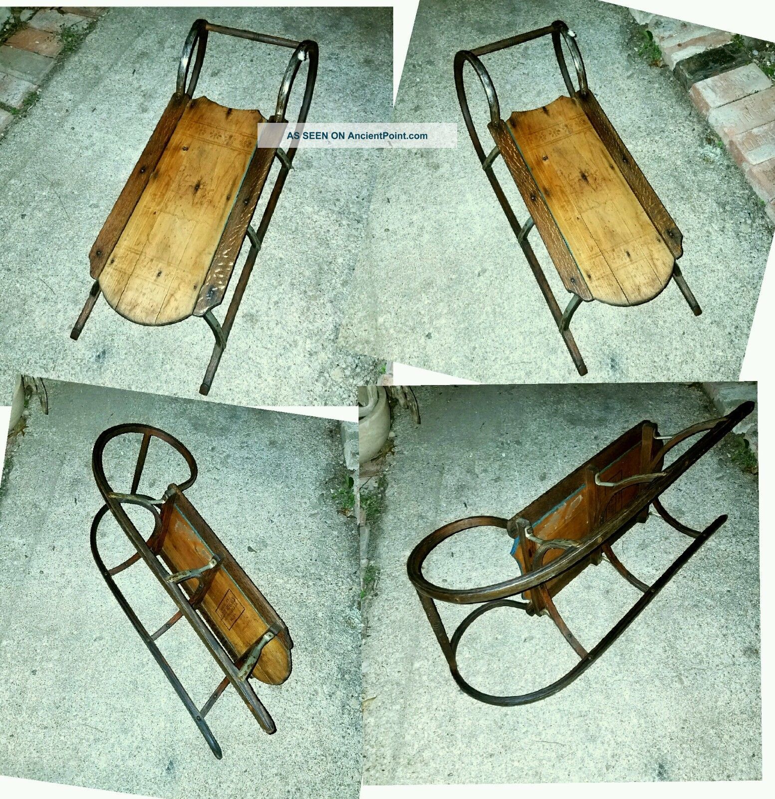 Victorian Childs Sled C.  1800s Paris Mfg.  South Paris Maine 61 Primitives photo