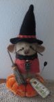 Primitive Wool Halloween Witch Mouse Broom Owl Make Do Pin Cushion Pfatt Ehag Primitives photo 1