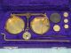 Vintage Gold Brass Balance Scale Box Weights Scales photo 1