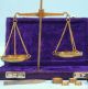 Vintage Gold Brass Balance Scale Box Weights Scales photo 3