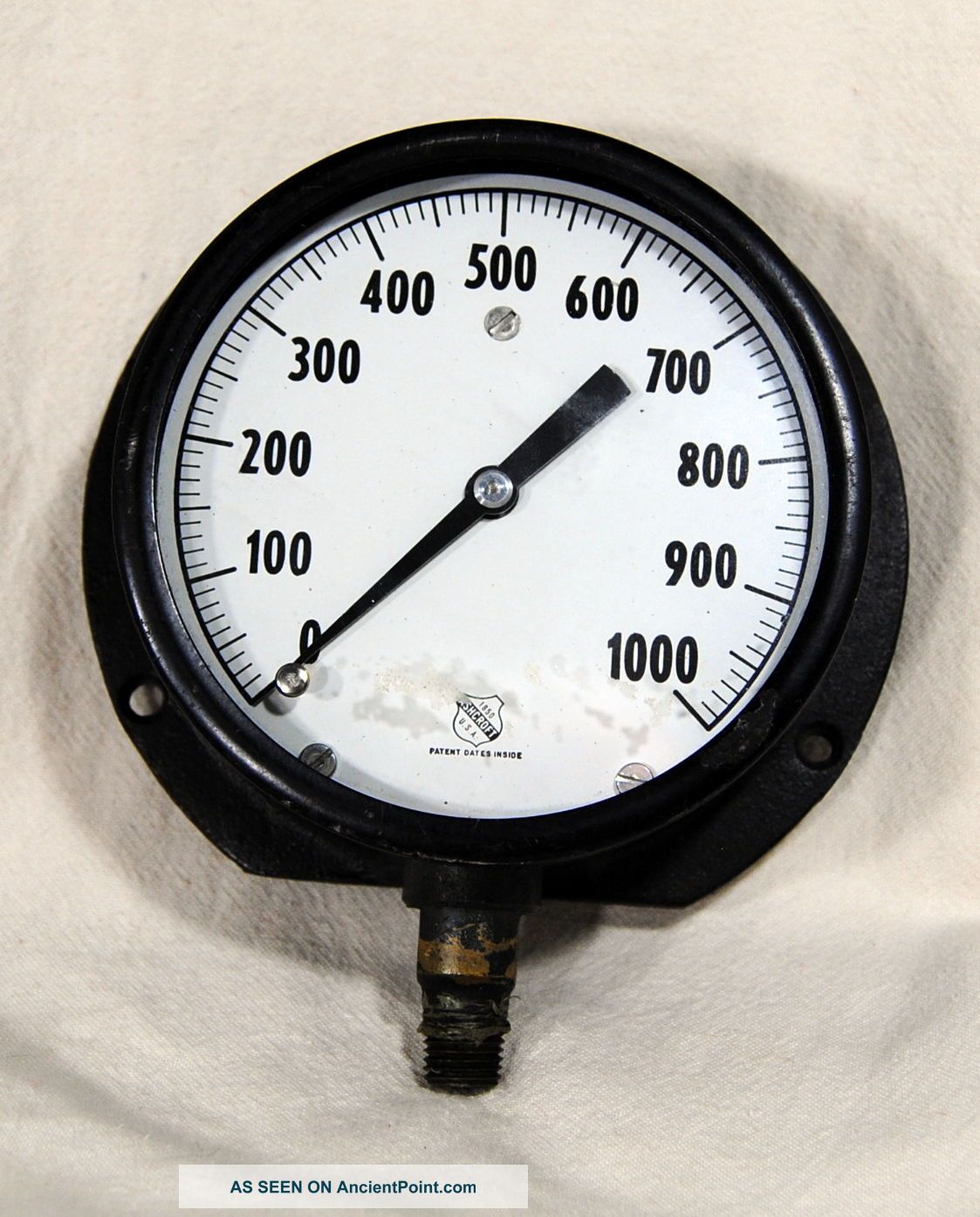 Ashcroft Gauge Pressure Water Steam Industrial Usa Steampunk Parts Old 3 Lb, Other Mercantile Antiques photo