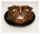 3d Nouveau French Brass Casting Of Lg Owl Head W Opal Glass Eyes On Mop Button Buttons photo 1