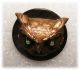 3d Nouveau French Brass Casting Of Lg Owl Head W Opal Glass Eyes On Mop Button Buttons photo 2
