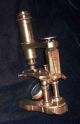 C1880 Antique George Wale Signed Brass Microscope W/ Rare Spiral Course Focus Microscopes & Lab Equipment photo 3